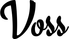 Vorschau des Bootsnamens "Voss" als Schriftzug für "Bootsbeschriftung Klassisch 63"