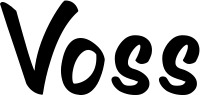 Vorschau des Bootsnamens "Voss" als Schriftzug für "Bootsbeschriftung Klassisch 95"
