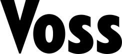 Vorschau des Bootsnamens "Voss" als Schriftzug für "Bootsbeschriftung Fett 24"