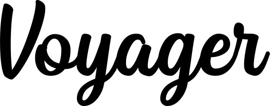 Vorschau des Bootsnamens "Voyager" als Schriftzug für "Bootsbeschriftung Klassisch 43"