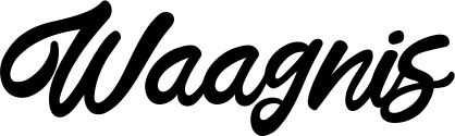 Vorschau des Bootsnamens "Waagnis" als Schriftzug für "Bootsbeschriftung Klassisch 102"