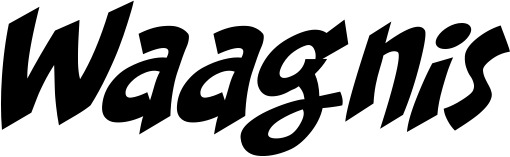 Vorschau des Bootsnamens "Waagnis" als Schriftzug für "Bootsbeschriftung Klassisch 31"