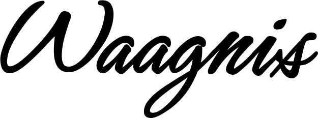 Vorschau des Bootsnamens "Waagnis" als Schriftzug für "Bootsbeschriftung Klassisch 71"