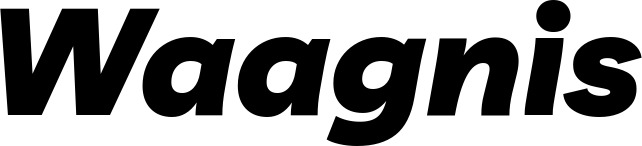 Vorschau des Bootsnamens "Waagnis" als Schriftzug für "Bootsbeschriftung Kursiv 06"