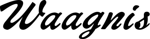 Vorschau des Bootsnamens "Waagnis" als Schriftzug für "Bootsbeschriftung Klassisch 12"