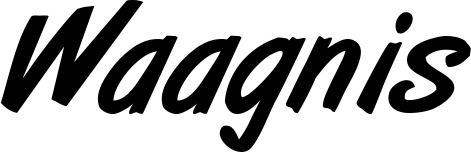 Vorschau des Bootsnamens "Waagnis" als Schriftzug für "Bootsbeschriftung Klassisch 38"