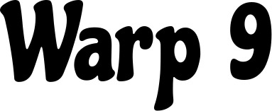 Vorschau des Bootsnamens "Warp 9" als Schriftzug für "Bootsbeschriftung Klassisch 53"