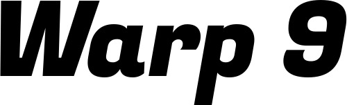 Vorschau des Bootsnamens "Warp 9" als Schriftzug für "Bootsbeschriftung Kursiv 04"