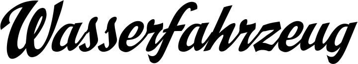 Vorschau des Bootsnamens "Wasserfahrzeug" als Schriftzug für "Bootsbeschriftung Klassisch 29"