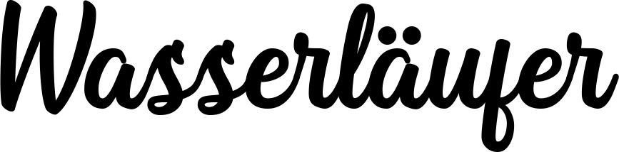 Vorschau des Bootsnamens "Wasserläufer" als Schriftzug für "Bootsbeschriftung Klassisch 43"