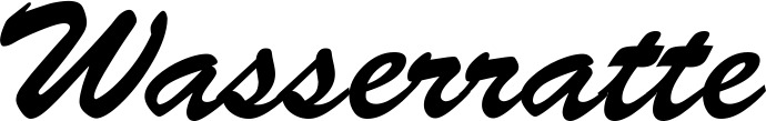 Vorschau des Bootsnamens "Wasserratte" als Schriftzug für "Bootsbeschriftung Klassisch 03"