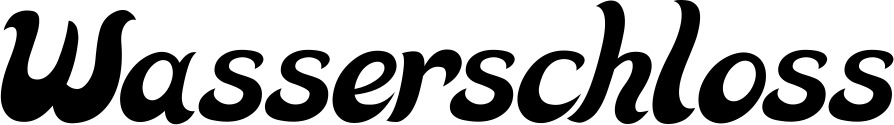 Vorschau des Bootsnamens "Wasserschloss" als Schriftzug für "Style Klassisch 33"