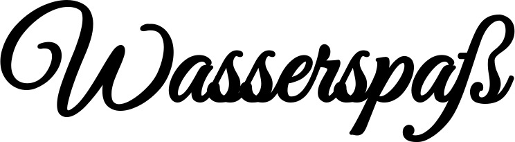 Vorschau des Bootsnamens "Wasserspaß" als Schriftzug für "Bootsbeschriftung Klassisch 68"