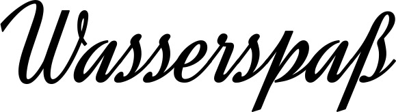 Vorschau des Bootsnamens "Wasserspaß" als Schriftzug für "Bootsbeschriftung Klassisch 44"