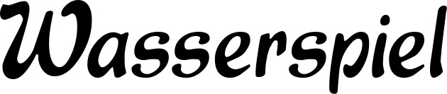 Vorschau des Bootsnamens "Wasserspiel" als Schriftzug für "Bootsbeschriftung Klassisch 15"