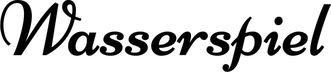 Vorschau des Bootsnamens "Wasserspiel" als Schriftzug für "Bootsbeschriftung Klassisch 84"