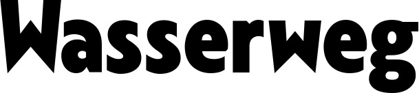 Vorschau des Bootsnamens "Wasserweg" als Schriftzug für "Bootsbeschriftung Fett 24"