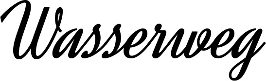 Vorschau des Bootsnamens "Wasserweg" als Schriftzug für "Style Klassisch 44"