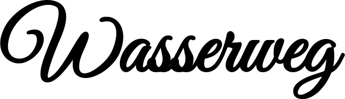 Vorschau des Bootsnamens "Wasserweg" als Schriftzug für "Style Klassisch 68"