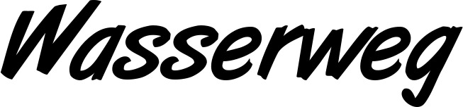 Vorschau des Bootsnamens "Wasserweg" als Schriftzug für "Bootsbeschriftung Klassisch 38"
