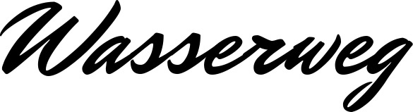 Vorschau des Bootsnamens "Wasserweg" als Schriftzug für "Bootsbeschriftung Klassisch 82"