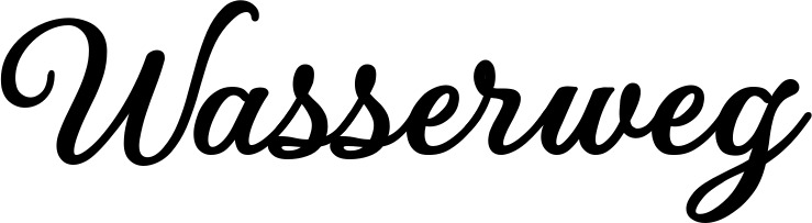 Vorschau des Bootsnamens "Wasserweg" als Schriftzug für "Bootsbeschriftung Klassisch 69"
