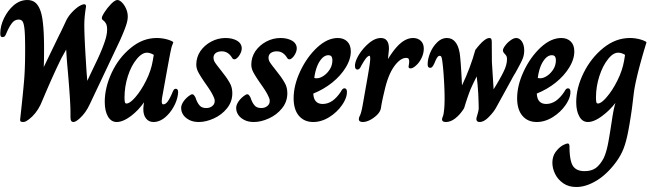 Vorschau des Bootsnamens "Wasserweg" als Schriftzug für "Bootsbeschriftung Klassisch 51"