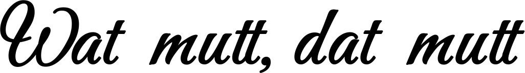 Vorschau des Bootsnamens "Wat mutt, dat mutt" als Schriftzug für "Bootsbeschriftung Klassisch 50"