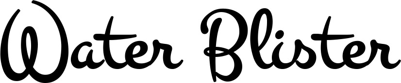 Vorschau des Bootsnamens "Water Blister" als Schriftzug für "Bootsbeschriftung Klassisch 81"