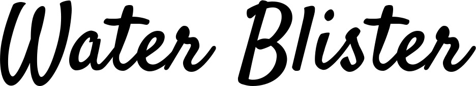 Vorschau des Bootsnamens "Water Blister" als Schriftzug für "Bootsbeschriftung Klassisch 96"