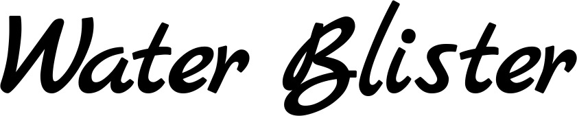 Vorschau des Bootsnamens "Water Blister" als Schriftzug für "Bootsbeschriftung Klassisch 45"