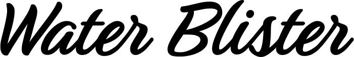 Vorschau des Bootsnamens "Water Blister" als Schriftzug für "Style Klassisch 48"