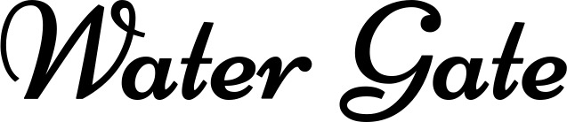 Vorschau des Bootsnamens "Water Gate" als Schriftzug für "Bootsbeschriftung Klassisch 84"