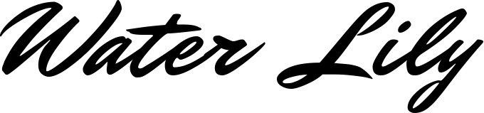 Vorschau des Bootsnamens "Water Lily" als Schriftzug für "Style Klassisch 82"