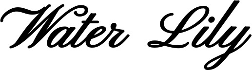 Vorschau des Bootsnamens "Water Lily" als Schriftzug für "Bootsbeschriftung Klassisch 107"