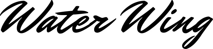 Vorschau des Bootsnamens "Water Wing" als Schriftzug für "Style Klassisch 82"