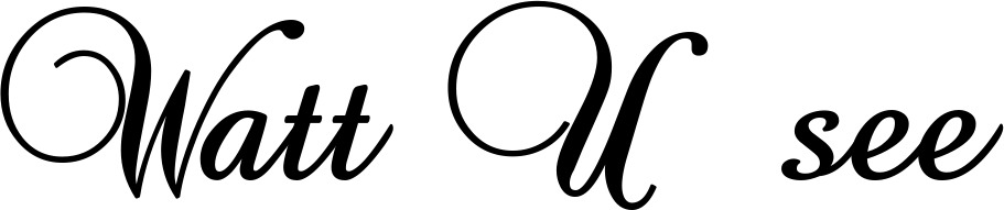 Vorschau des Bootsnamens "Watt U see" als Schriftzug für "Bootsbeschriftung Klassisch 02-A"