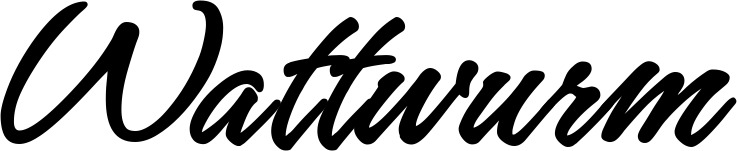 Vorschau des Bootsnamens "Wattwurm" als Schriftzug für "Bootsbeschriftung Klassisch 71"