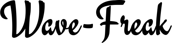 Vorschau des Bootsnamens "Wave-Freak" als Schriftzug für "Bootsbeschriftung Klassisch 63"