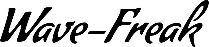 Vorschau des Bootsnamens "Wave-Freak" als Schriftzug für "Bootsbeschriftung Klassisch 57"