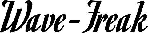 Vorschau des Bootsnamens "Wave-Freak" als Schriftzug für "Bootsbeschriftung Klassisch 93"