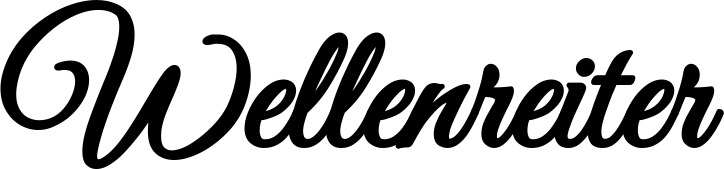 Vorschau des Bootsnamens "Wellenreiter" als Schriftzug für "Bootsbeschriftung Klassisch 68"