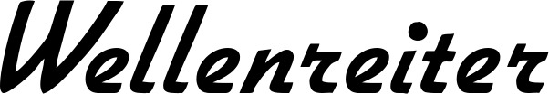 Vorschau des Bootsnamens "Wellenreiter" als Schriftzug für "Bootsbeschriftung Klassisch 66"