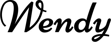Vorschau des Bootsnamens "Wendy" als Schriftzug für "Bootsbeschriftung Klassisch 84"