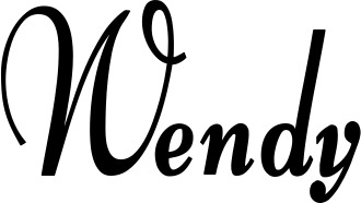 Vorschau des Bootsnamens "Wendy" als Schriftzug für "Bootsbeschriftung Klassisch 76"
