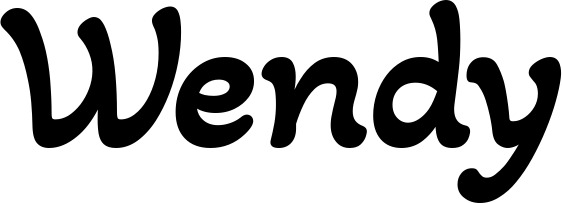 Vorschau des Bootsnamens "Wendy" als Schriftzug für "Bootsbeschriftung Klassisch 103"