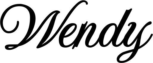 Vorschau des Bootsnamens "Wendy" als Schriftzug für "Bootsbeschriftung Klassisch 70"