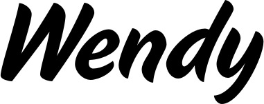 Vorschau des Bootsnamens "Wendy" als Schriftzug für "Bootsbeschriftung Klassisch 19"