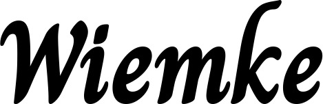 Vorschau des Bootsnamens "Wiemke" als Schriftzug für "Bootsbeschriftung Klassisch 51"