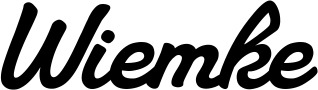 Vorschau des Bootsnamens "Wiemke" als Schriftzug für "Bootsbeschriftung Klassisch 65"